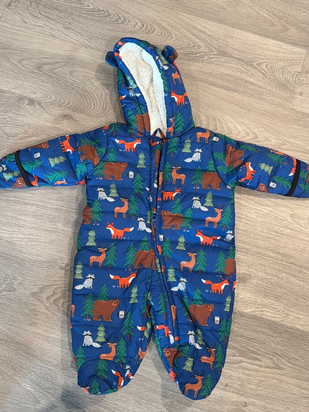 The Children’s Place boys 3-6 months snowsuit woodland animals forrest